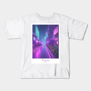 Abstrakt modern Art Neon Tokyo Japan Dreamscape Kids T-Shirt